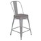 Flash Furniture 24" Silver Metal Counter Stool-Gray Poly Seat CH-31320-24GB-SIL-PL2G-GG - alternate 2